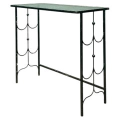 Vintage Iron and Glass Console Table