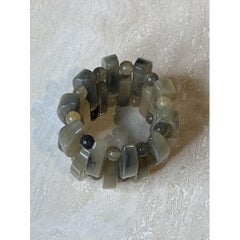 Vintage Boho Gray Lucite Stretch Bracelet