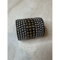 Vintage Boho Studded Silver & Brass Bangle