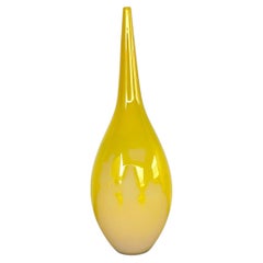 Vintage Yellow Glass Teardrop Vase