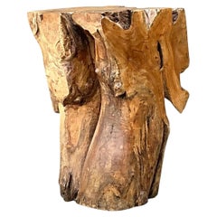 Vintage Natural Wood Stump Table