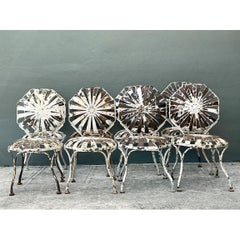 Vintage Francois Carre Sunburst Garden Chairs - Set of Eight