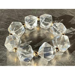 Vintage Boho Faceted Crystal Lucite Beaded Stretch Bracelet