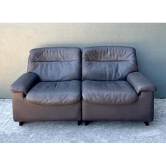 Vintage-Zweisitzer-Sofa aus Leder von De Sede