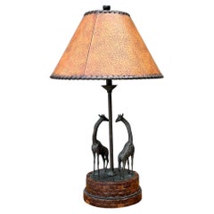 Vintage Maitland Smith Giraffe Bronze Table Lamp