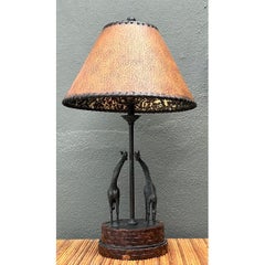 Vintage Maitland Smith Giraffe Bronze Table Lamp