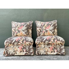 Poltrone a slittino in cotone stampato “Seychelles” di Brunschwig and Fils