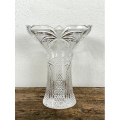 Vintage Palm Tree Crystal Vase