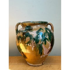 Vintage Multicolor Glazed Pottery Vase