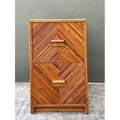 Vintage Pencil Reed Two-Drawer Filing Cabinet