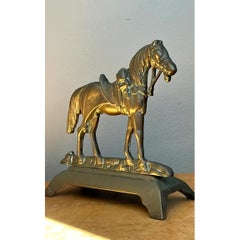 Vintage Brass Horse Door Stop