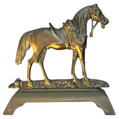 Vintage Brass Horse Door Stop