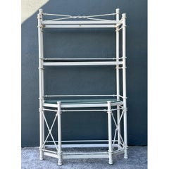 Vintage Painted Metal Display Shelf