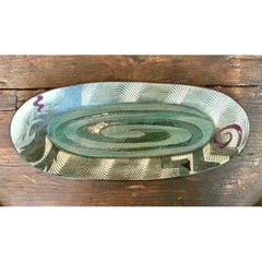 Vintage Geometric Patterned Pottery Tray