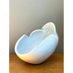 Vintage White Ceramic Sculptural Bowl