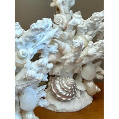 Vintage Shell Encrusted Faux Coral Table Lamps - Pair