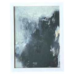 Vintage Black and White Abstract Expressionist Painting