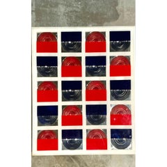 Vintage Lucite and Wood Geometric Wall Art