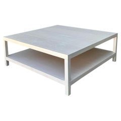 Vintage White Wood Square Coffee Table