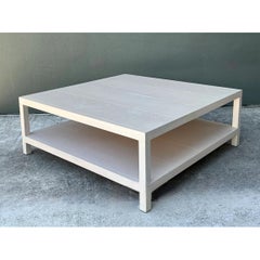 Vintage White Wood Square Coffee Table