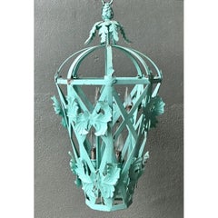 Vintage Painted Metal Hanging Lantern