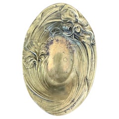 Vintage Art Nouveau Brass Tray