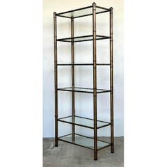 Vintage Burnished Brass Etagere