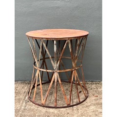 Vintage Patinated Metal Table Pedestal
