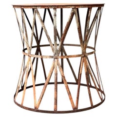 Vintage Patinated Metal Table Pedestal