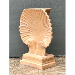 Vintage Eco-Plaster Clam Shell Console Pedestal