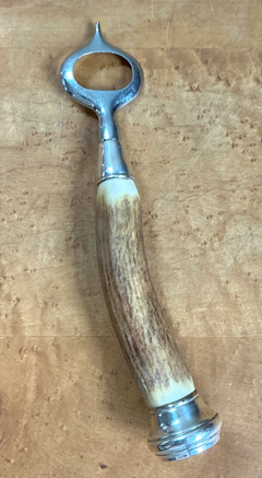 Décapsuleur vintage en corne et argent massif