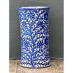 Vintage Blue and White Ceramic Umbrella Stand