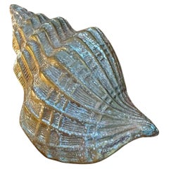 Vintage Patinated Brass Conch Shell
