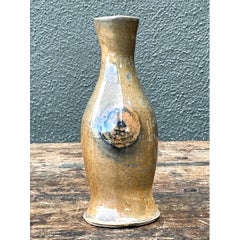 Vintage Vase aus glasierter Keramik