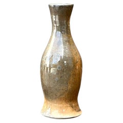 Vintage Vase aus glasierter Keramik