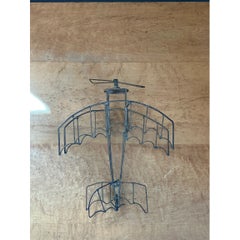Vintage Metal Wire Airplane Sculpture
