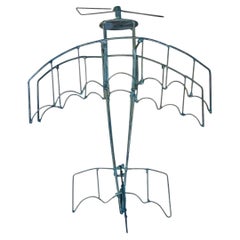 Vintage Metal Wire Airplane Sculpture