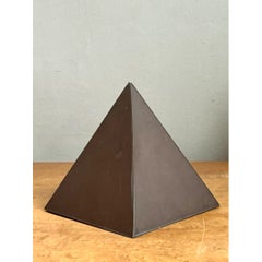 Vintage Sarreid Patinated Metal Pyramid Sculpture