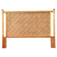 Vintage Bamboo and Wood King Headboard