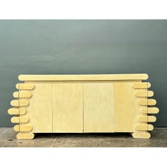 Buffet superposé vintage colombien en os marqueté