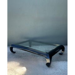 Vintage Lacquer and Glass Coffee Table