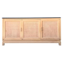 Vintage Wood and Stone Credenza