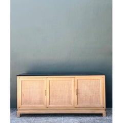 Vintage Wood and Stone Credenza