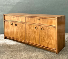 Vintage Campaign Credenza With Brass Accents