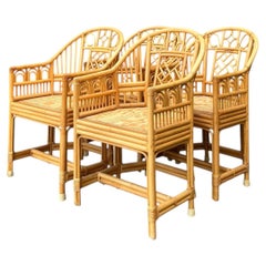Vintage Brighton Pavillion Rattan Dining Chairs - Set Of 4
