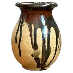 Vintage Stoneware Vase with Drip Glaze