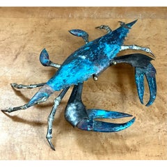 Vintage Patinated Metal Crab Figure