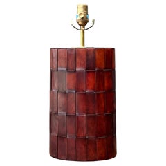 Vintage Woven Leather Lamp