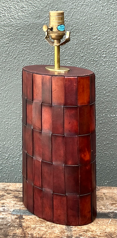 Vintage Woven Leather Lamp