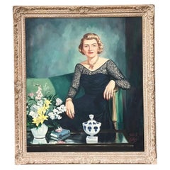 Vintage Portrait Painting on Canvas